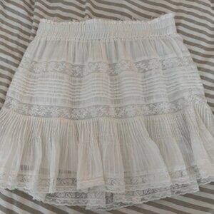 LoveShackFancy Lace White Ruffle Skirt